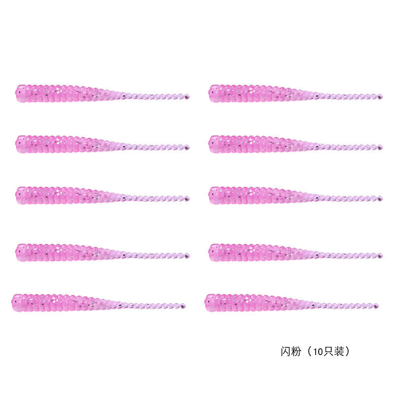 Root fishing soft bait Luya bait TPR material small single tail T tail 0.17g needle tail real bream fake bait small soft bait 10 pcs