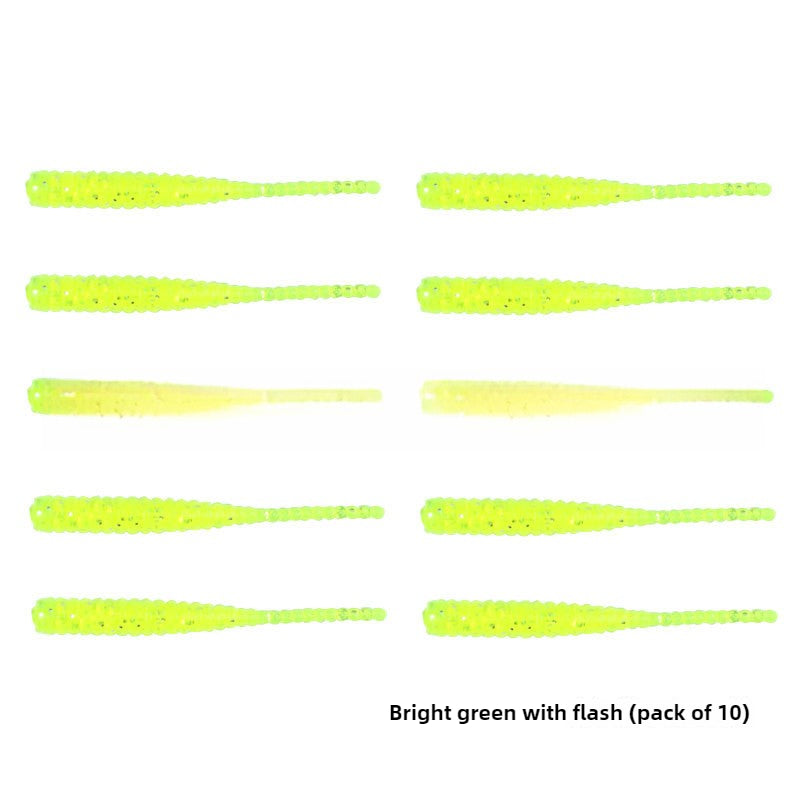 Root fishing soft bait Luya bait TPR material small single tail T tail 0.17g needle tail real bream fake bait small soft bait 10 pcs
