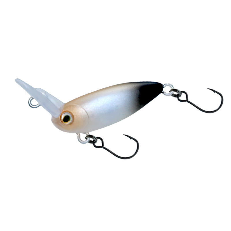 Inverted tongue plate micro-bait 30mm3.5g full swimming layer single hook small fat trout bait fake bait white strip bait bait