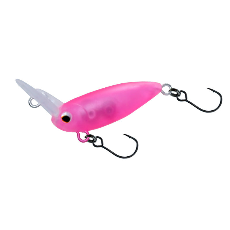 Inverted tongue plate micro-bait 30mm3.5g full swimming layer single hook small fat trout bait fake bait white strip bait bait
