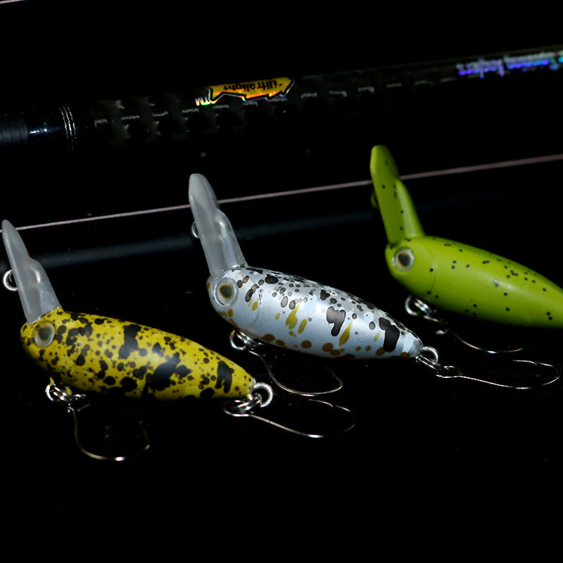 Inverted tongue plate micro-bait 30mm3.5g full swimming layer single hook small fat trout bait fake bait white strip bait bait