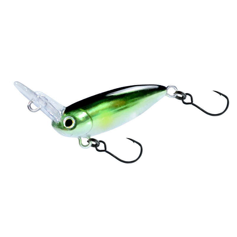 Inverted tongue plate micro-bait 30mm3.5g full swimming layer single hook small fat trout bait fake bait white strip bait bait