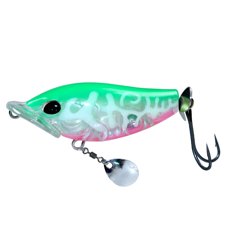 Square mouth big splash water surface wave lying propeller 19g water wave climbing bionic bait hard bait bass bass luya bait