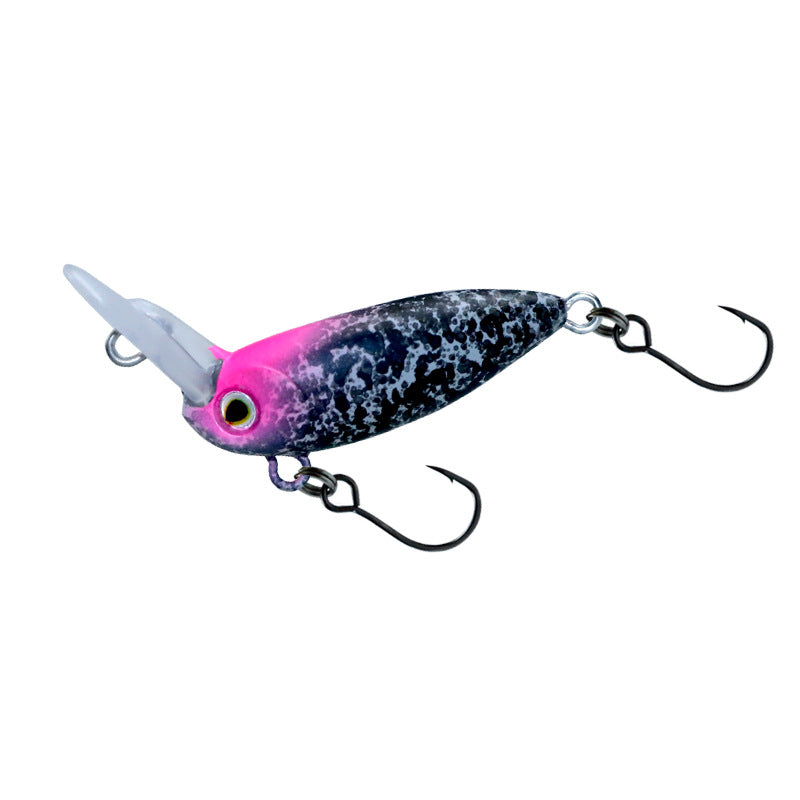 Inverted tongue plate micro-bait 30mm3.5g full swimming layer single hook small fat trout bait fake bait white strip bait bait
