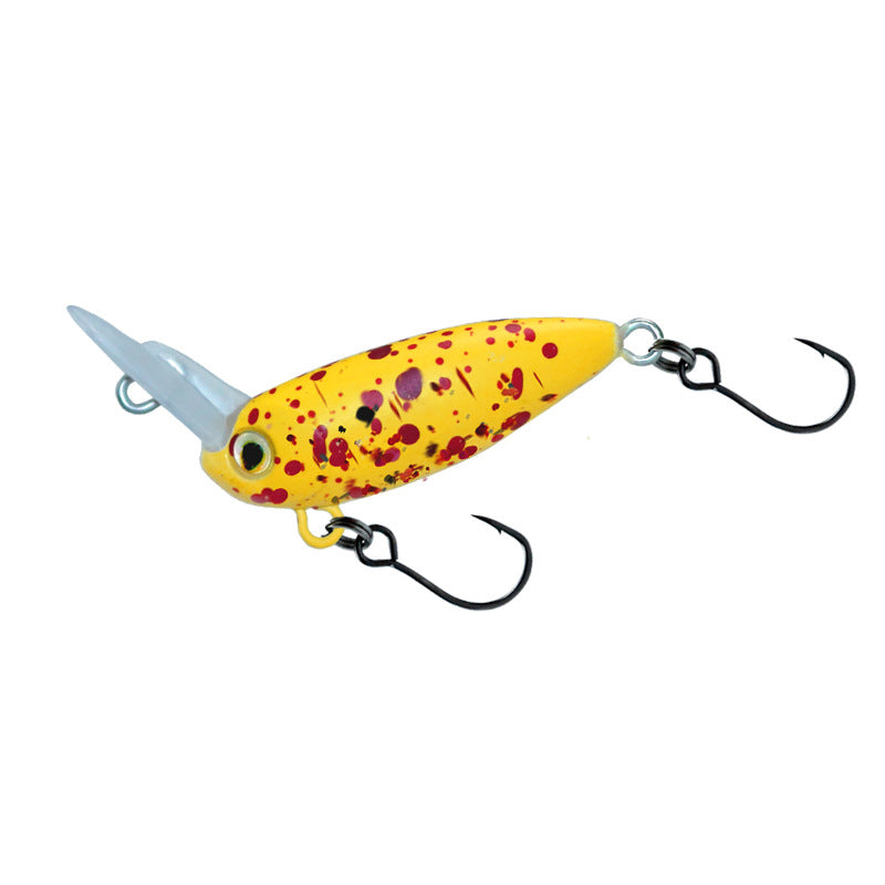 Inverted tongue plate micro-bait 30mm3.5g full swimming layer single hook small fat trout bait fake bait white strip bait bait