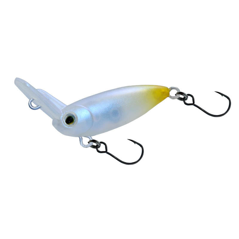 Inverted tongue plate micro-bait 30mm3.5g full swimming layer single hook small fat trout bait fake bait white strip bait bait
