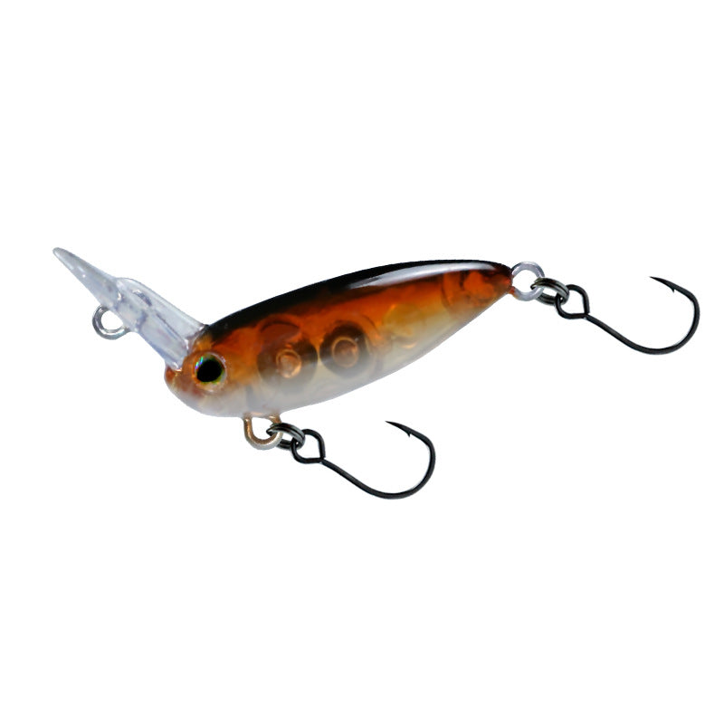 Inverted tongue plate micro-bait 30mm3.5g full swimming layer single hook small fat trout bait fake bait white strip bait bait
