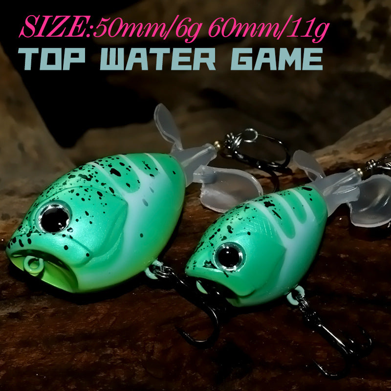 Japanese long-throw tractor Luya bait water surface system wave climbing 11g60mm propeller hard bait cocked mouth perch bait fake