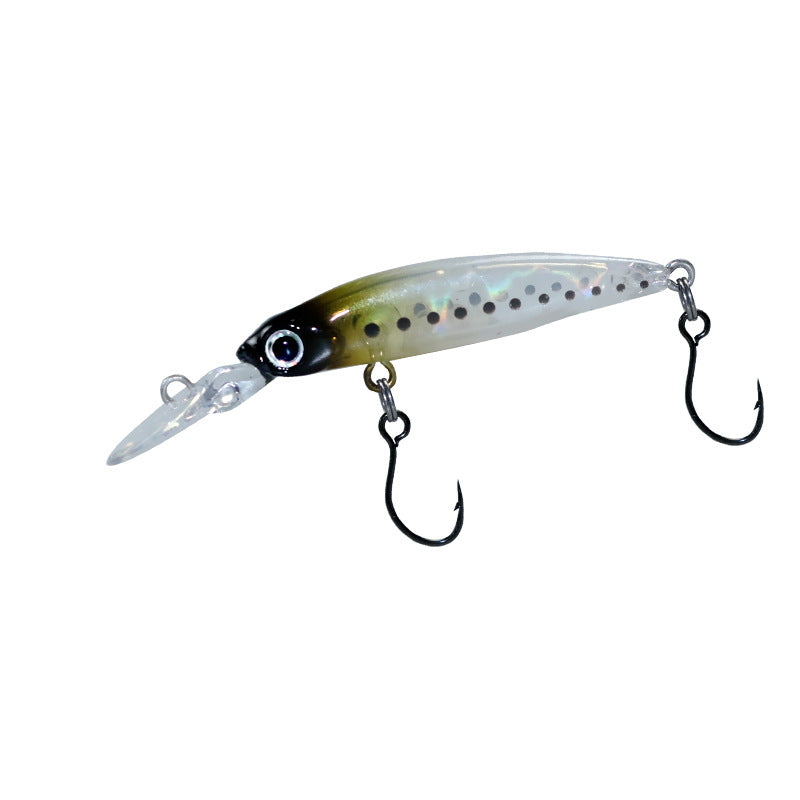 Microtube fishing slow sinking Luya bait 1.8g40mm long tongue plate stream single hook millet no trout horse mouth bait bait