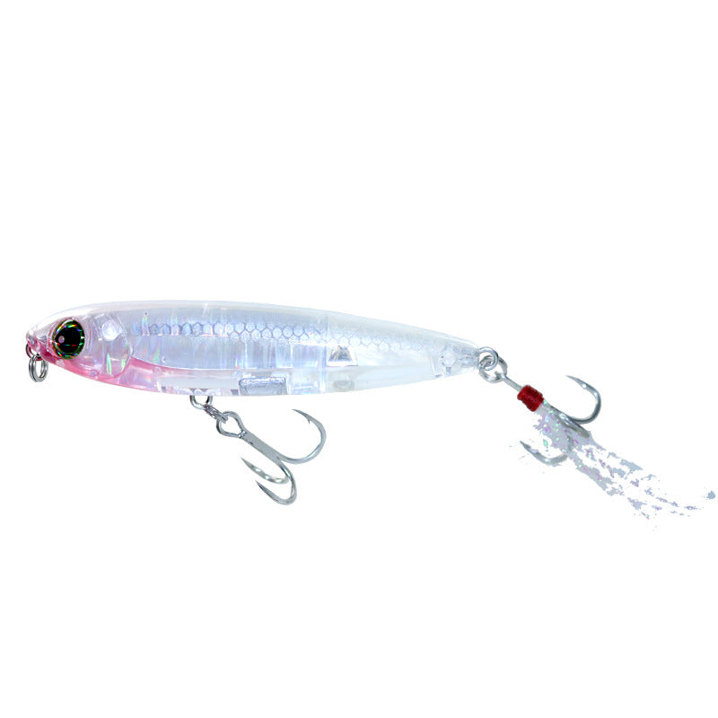 The inner laser bait is cast far to the water surface, and the 5g8g word dog luya bait floats, pencil, tilted mouth perch hard bait
