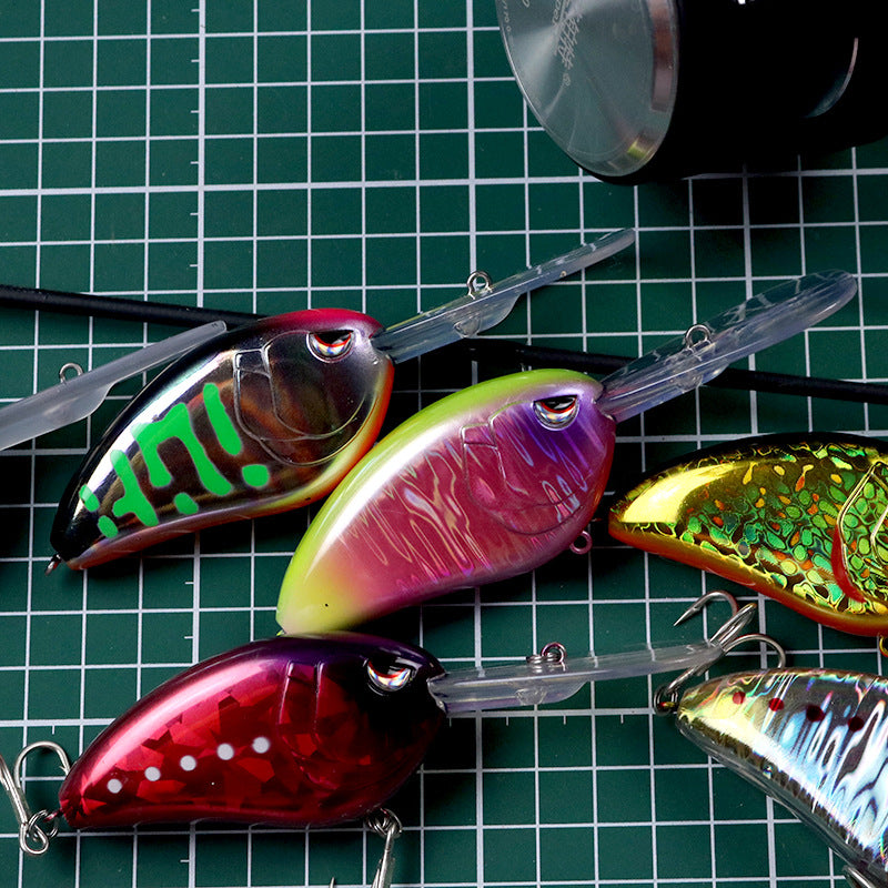 Sea fishing deep water long tongue board big fat man CRANK70mm28g floating water far throw luya bait diving depth 3m fake bait perch