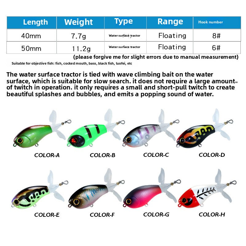 Water system long-throw tractor Luya bait, floating pencil bait, propeller bait, freshwater blackfish bait