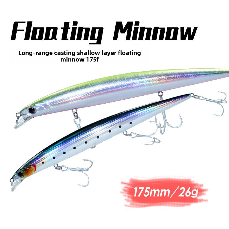 Far cast floating water Mino shallow Luya bait 175mm26g sea fishing bait bait hard bait mouth bait