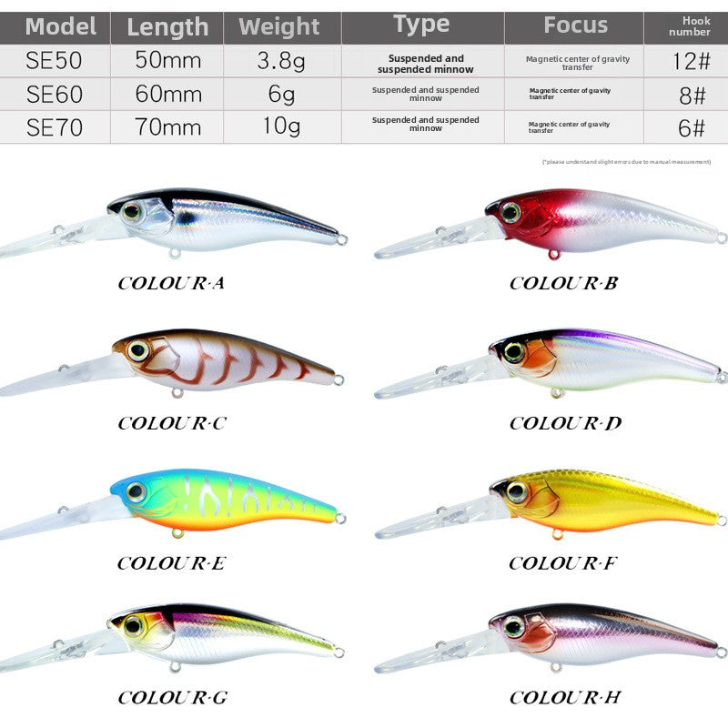 Full swimming layer slow sinking hovering Luya bait 3.8g long tongue plate Minoan mandarin fish magnetic fake bait bait tilted mouth white strip