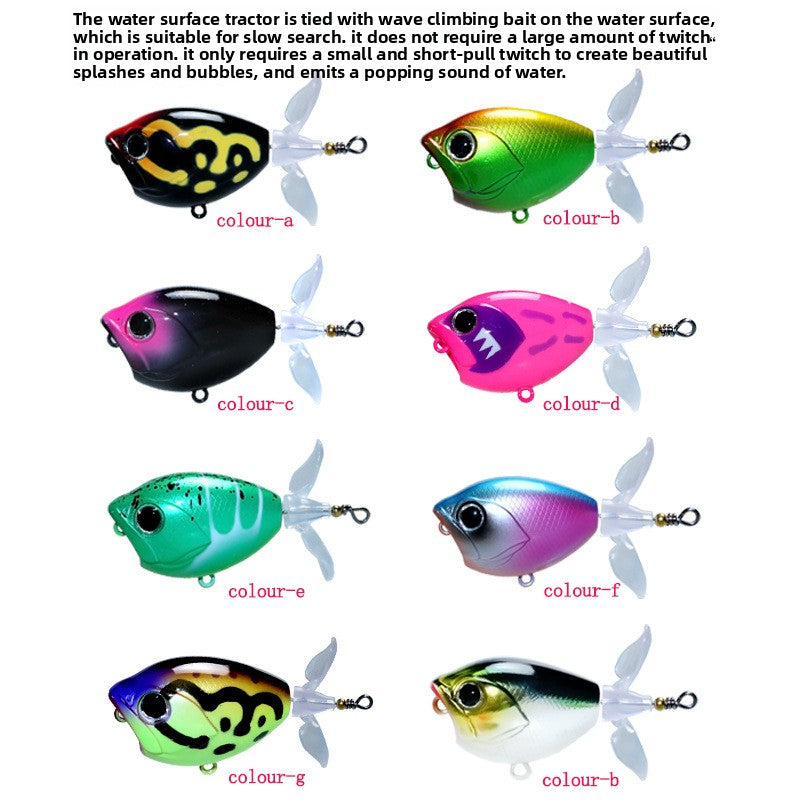 Japanese long-throw tractor Luya bait water surface system wave climbing 11g60mm propeller hard bait cocked mouth perch bait fake