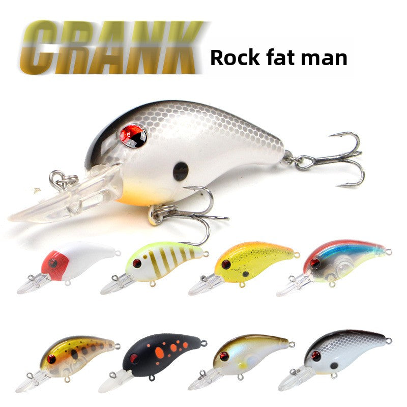 Crank long cast long tongue plate rock chubby 75mm8.5g luya fake bait, deep diving minolua bait mandarin fish bait