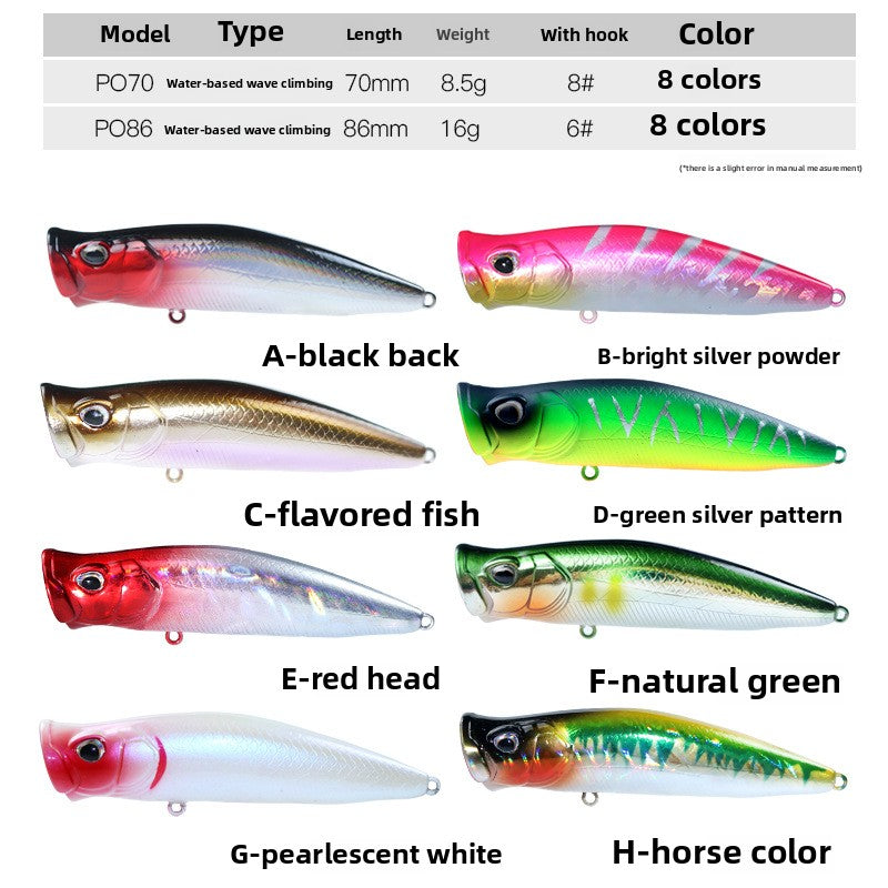 Far-cast wave chopping water system Luya bait, big water flower wave climbing 8.5g16g floating magnetic bait, bass bait