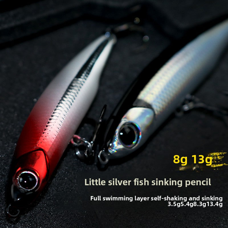 Small whitebait submerged pencil micro-object full swimming layer 8g13g far throw luya bait fake bait bait mouth hard bait