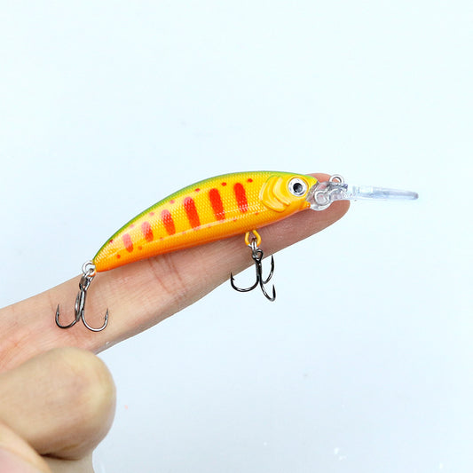 Submerged Xiaomi Nuo long tongue board Luya bait 6.2g72mm fake bait deep diving micro-object horse mouth bait mandarin fish mandarin fish perch