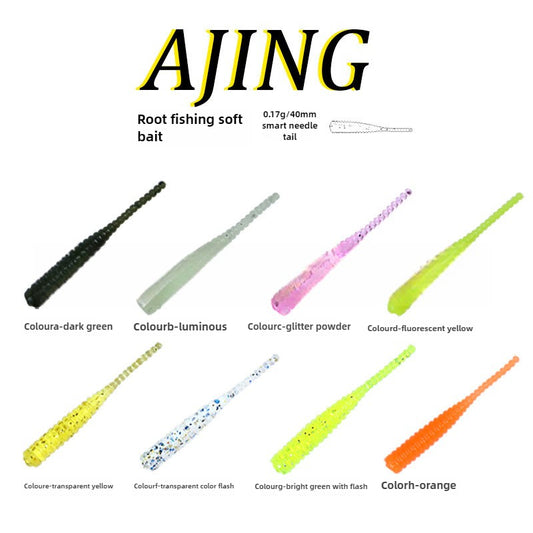 Root fishing soft bait Luya bait TPR material small single tail T tail 0.17g needle tail real bream fake bait small soft bait 10 pcs