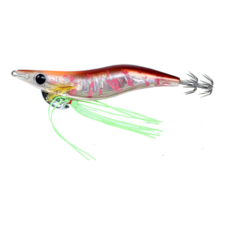 Simulated wooden shrimp 21g Simulated shrimp sound squid hook Sea fishing Luya bait inner laser umbrella hook