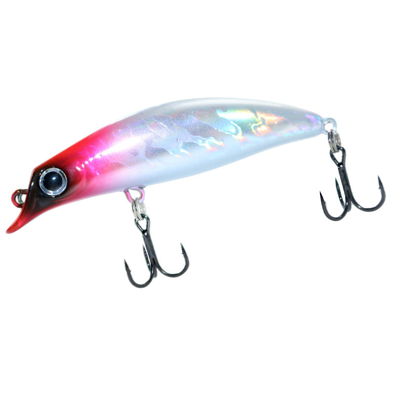 Far investment shoal shallow bait floating Minolua bait 75mm7g fresh water bait white strip plastic bait