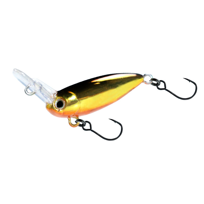 Inverted tongue plate micro-bait 30mm3.5g full swimming layer single hook small fat trout bait fake bait white strip bait bait