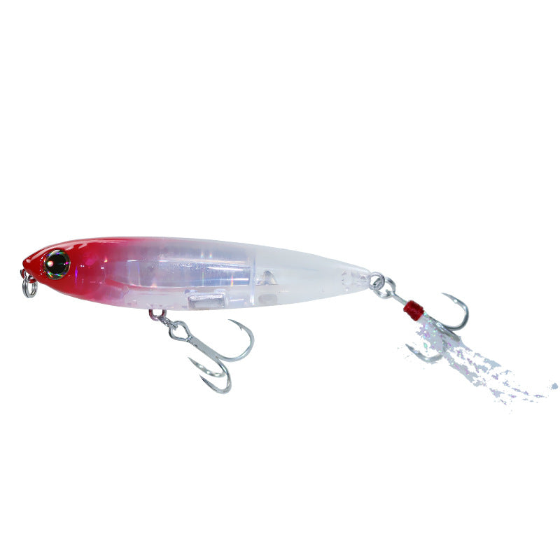 The inner laser bait is cast far to the water surface, and the 5g8g word dog luya bait floats, pencil, tilted mouth perch hard bait