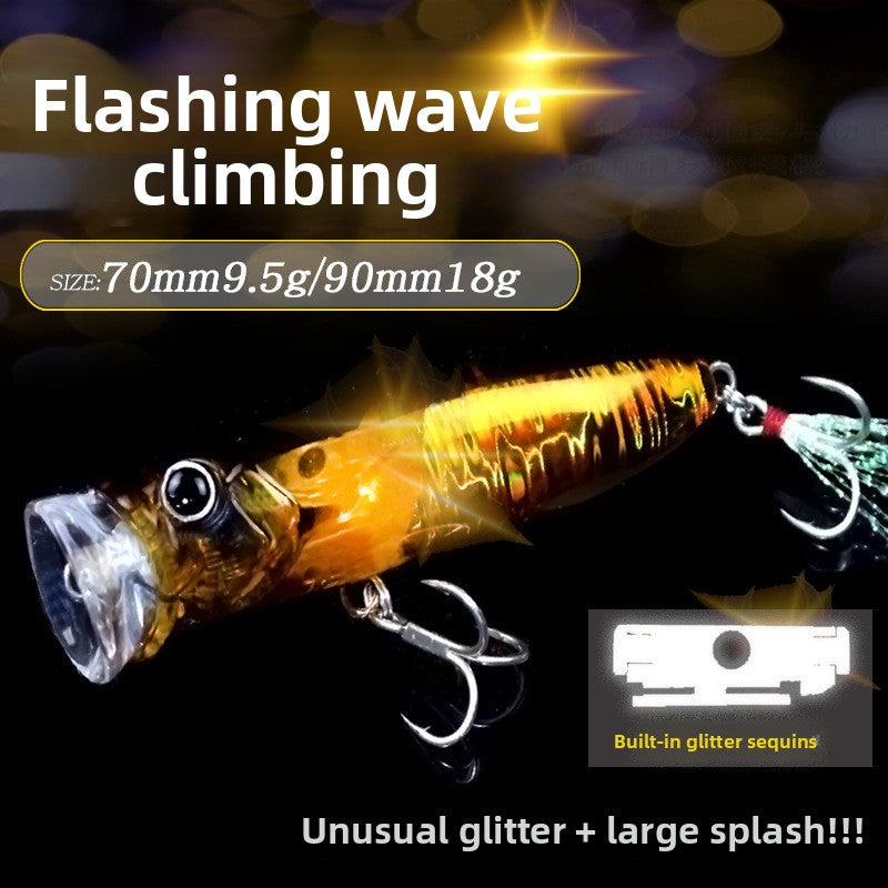 Far cast water system Crazy Lin Flash Lin reflective round mouth wave climbing 8g18g floating wave scraping fake bait bait warped mouth perch
