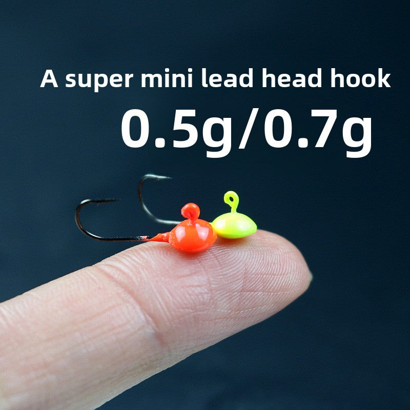 Fishing Mini Lead Head Hook Root Fishing Ice Fishing 0.5g 0.7g Luya Hook Soft Bait Hook Foreign Trade Fish Hook Soft Insect Hook