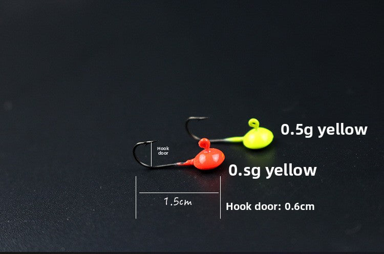 Fishing Mini Lead Head Hook Root Fishing Ice Fishing 0.5g 0.7g Luya Hook Soft Bait Hook Foreign Trade Fish Hook Soft Insect Hook