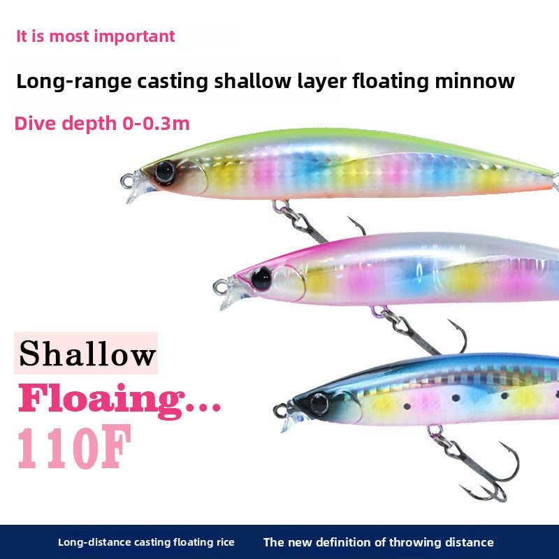Far Cast Shoal Floating Water Mino 110mm11g Shallow Water Surface System False Bait Luya Bait Fake Bait Fresh Water Bait