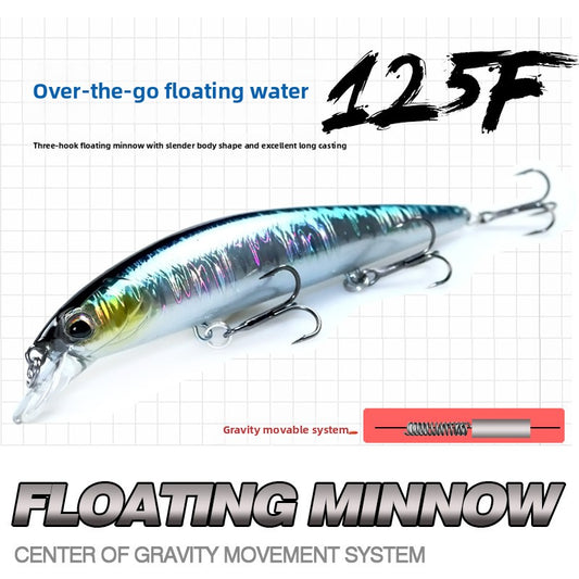 Shallow ultra-long throw floating water Mino dead fly Luya bait 125mm20g fake bait sea bass fish, mouth bait bait bait