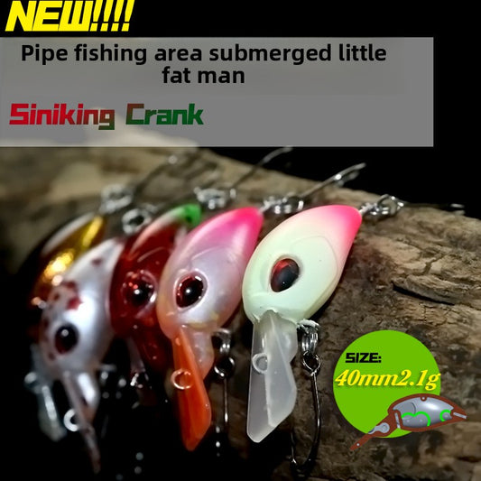 Full-layer tube fishing micro-object little fat man Crank4cm2.1g submerged bait Luya bait trout bait horse mouth bait
