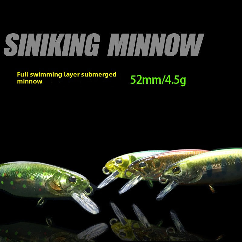 X52 Mini Submerged Minolua Bait 52mm4.5g Full Swimming Layer Fake Bait Bait Bait Mandarin Fish Crossed Mouth Perch