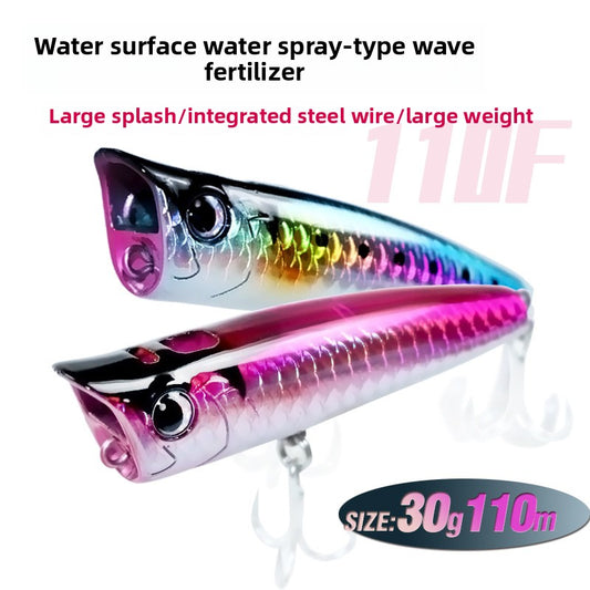 Window spray water wave climbing Luya bait 30g water surface system, floating water hitting water wave grilling sea fishing bait perch cocked mouth black fish