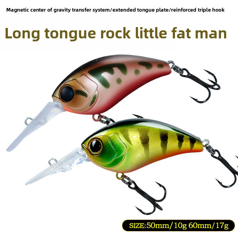 Far cast long tongue plate rock little fat man 10g17g deep diving luya bait fake bait mandarin fish bass bait deep water hard bait