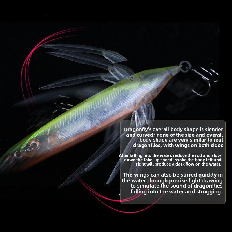Dragonfly water surface system Luya bait 80mm6.5g simulated insect bait tractor floating water wave climbing freshwater Luya bait