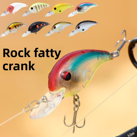 Crank long cast long tongue plate rock chubby 75mm8.5g luya fake bait, deep diving minolua bait mandarin fish bait